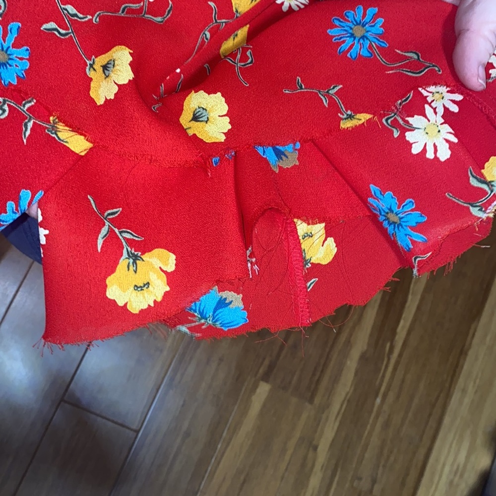 Decked Out Vintage Red Floral Button Down Dress - Picture 10 of 12